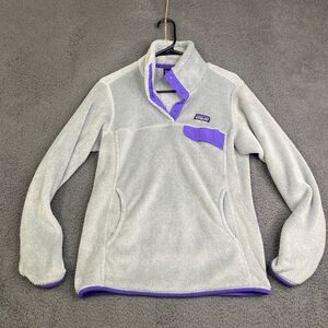 Patagonia Re-Tool Snap T Polartec Fleece Pullover Gray Purple Women’s M 25442